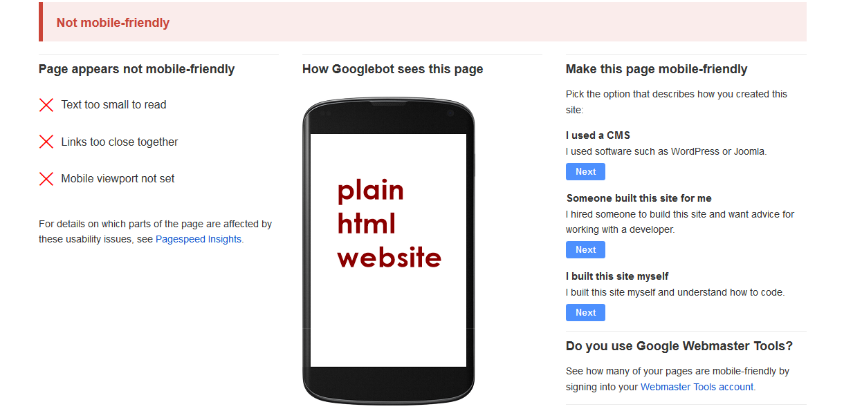 Google mobile friendly